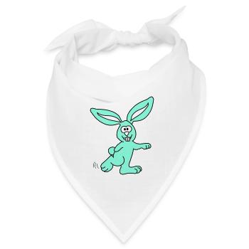 Rabbit | Hase | Vectorgraphic 3colors - Bandana Dreieckstuch - Weiß - Vorne