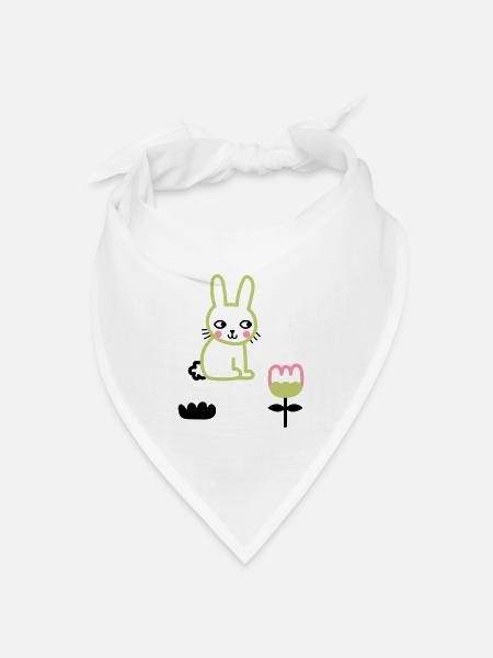 Happy Lunar New Year of the Rabbit - Bandana Dreieckstuch - Weiß
