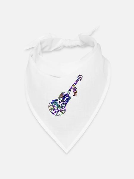 Gitarre - Bandana Dreieckstuch - Weiß