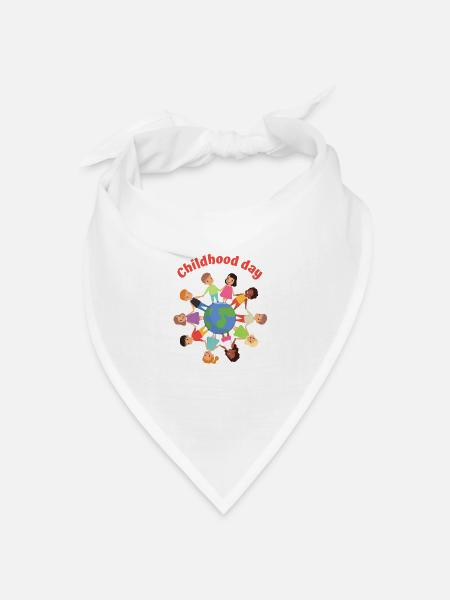 Childhood Day - Bandana Dreieckstuch - Weiß