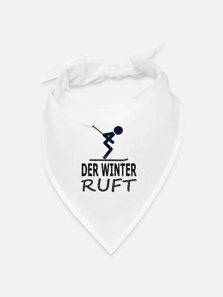 Ski fahren Skigebiet Skifahrer Spruch Geschenkidee - Bandana Dreieckstuch - Weiß
