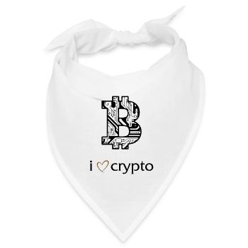 i love crypto - Bandana Dreieckstuch - Weiß - Vorne