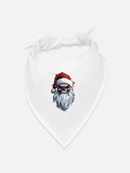 Bad Santa Ugly Christmas Weihnachtsmann Geschenk - Bandana Dreieckstuch - Weiß