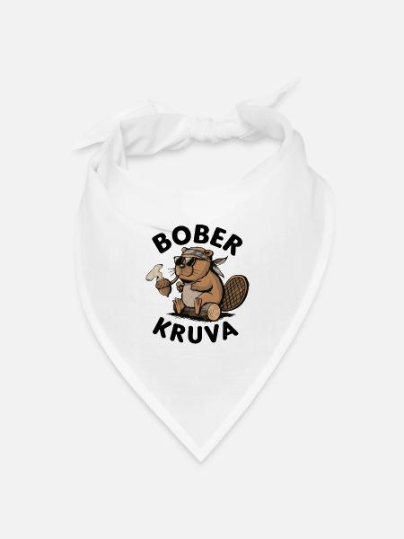 Bober der bieber - Bandana Dreieckstuch - Weiß