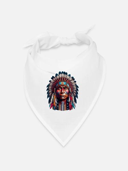 Amerikanisch, Indianer, Amerikaner - Bandana Dreieckstuch - Weiß