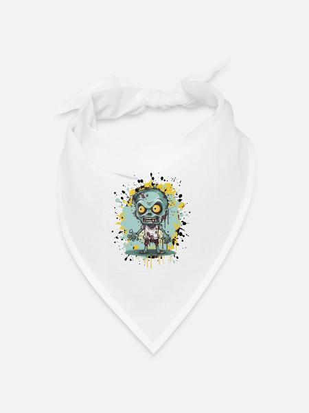 Zombie Comic - Bandana Dreieckstuch - Weiß