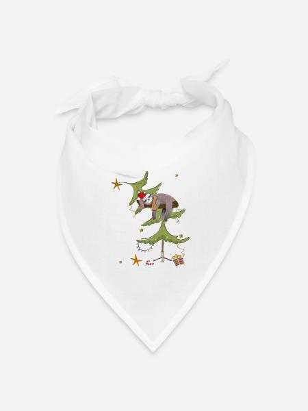Faultier Christmas - Bandana Dreieckstuch - Weiß