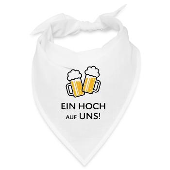 Ein Hoch Auf Uns! Bierkrüge Stoßen An (Bier / 2C) - Bandana Dreieckstuch - Weiß - Vorne