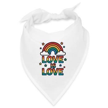 Bunter Regenbogen mit Liebesbotschaft - Bandana Dreieckstuch - Weiß - Vorne