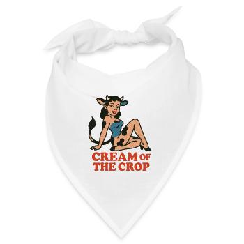 Skurriles Kuhmädchen Charakter Illustration - Bandana Dreieckstuch - Weiß - Vorne