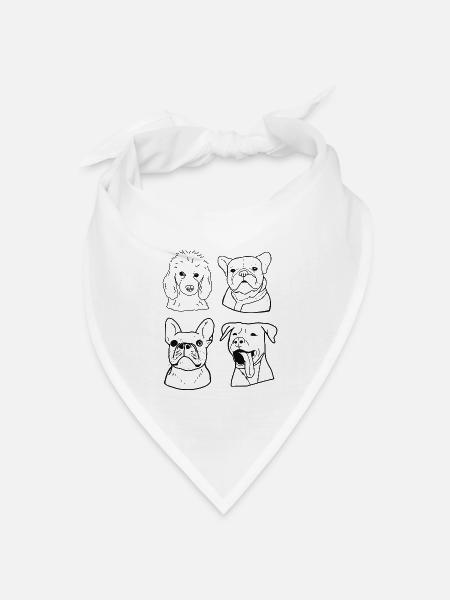 Hunde - Bandana Dreieckstuch - Weiß