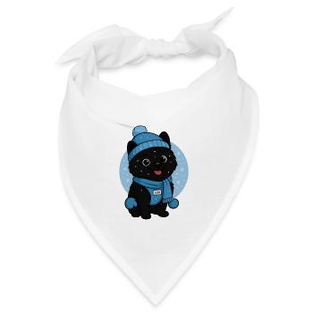 Kuschelhund Winterzauber - Bandana Dreieckstuch - Weiß - Vorne