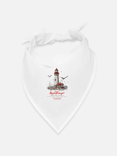 Leuchtturm am Meer - Bandana Dreieckstuch - Weiß
