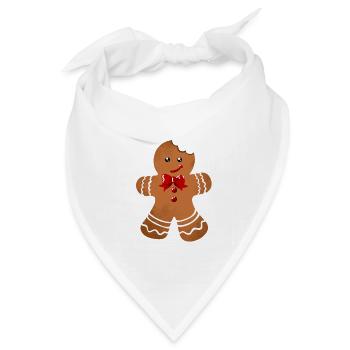 Zuckerglanz Lebkuchenmann mit Schleife - Bandana Dreieckstuch - Weiß - Vorne