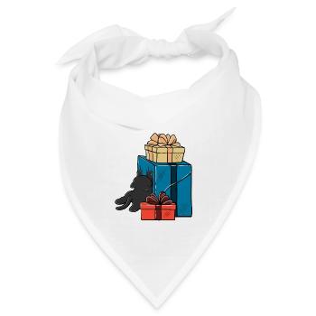 Geschenkchaos Katze - Bandana Dreieckstuch - Weiß - Vorne