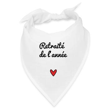 RENTE. RENTE. PENSIONIERT. RENTE. HERZ - Bandana Dreieckstuch - Weiß - Vorne