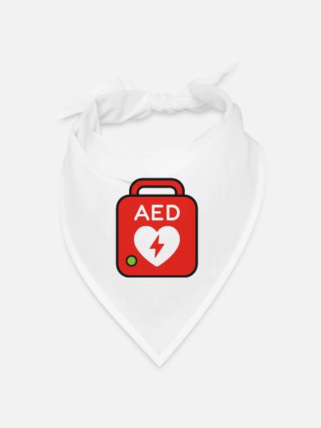 AED-Defibrillator - Bandana Dreieckstuch - Weiß