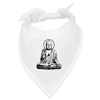 Young Buddha No.1_2c - Bandana Dreieckstuch - Weiß - Vorne