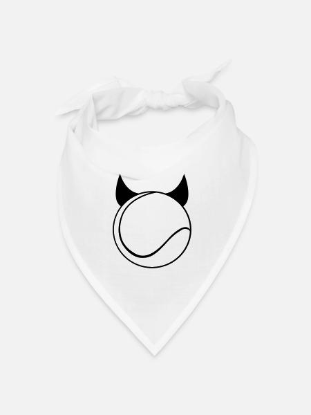 Tennis - Tennisball - Teufel - Bandana Dreieckstuch - Weiß