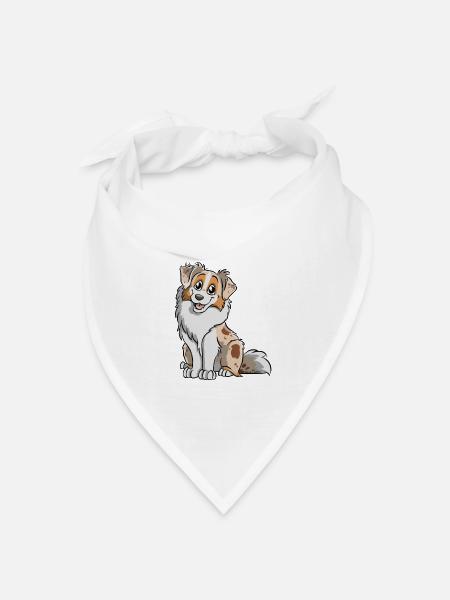 Red Merle Australian Shepherd - Bandana Dreieckstuch - Weiß