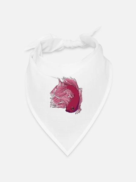 Betta Fisch - Bandana Dreieckstuch - Weiß