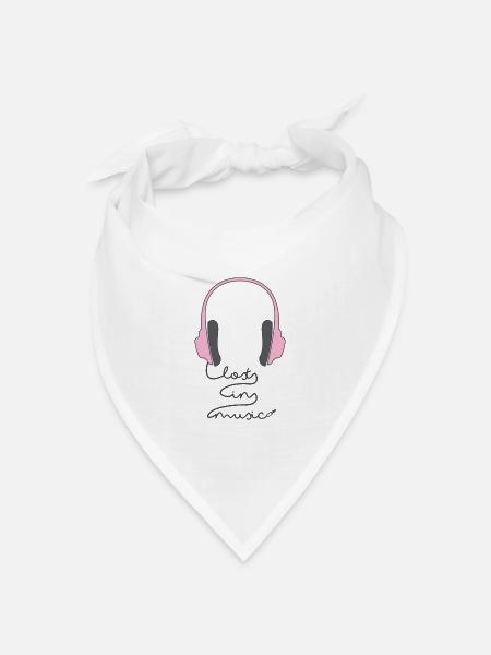 Lost in Music - Musik - Geschenk - Sänger - Sound - Bandana Dreieckstuch - Weiß