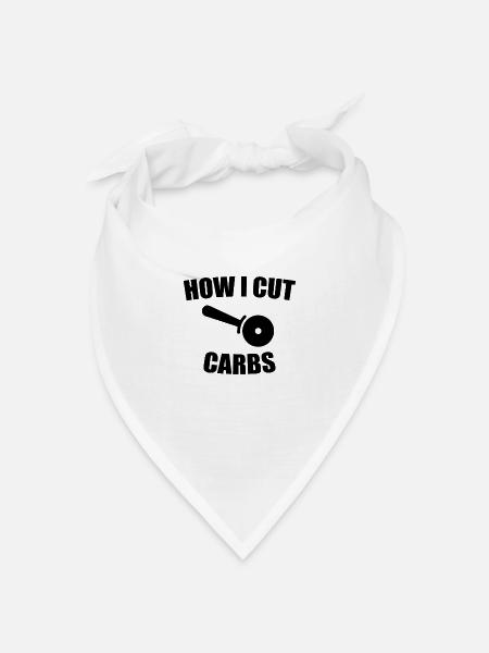 How I cut carbs - eat pizza - Unisex T-Shirt - Bandana Dreieckstuch - Weiß