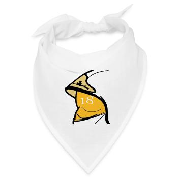 F1 gelben Helm Visier 18 - Bandana Dreieckstuch - Weiß - Vorne