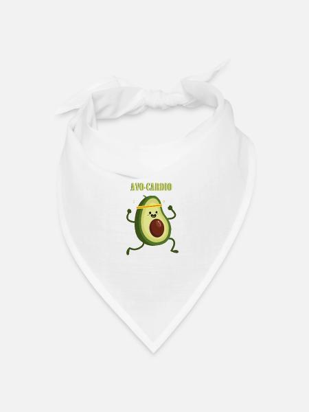 Avocado - Avo-Cardio - Vegan - Gesundes Essen - Bandana Dreieckstuch - Weiß