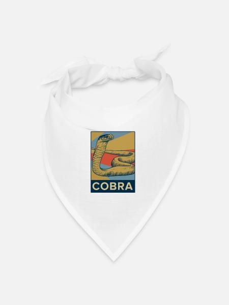 Kobra Schlange vintage bunt Natur Zunge Geschenk - Bandana Dreieckstuch - Weiß