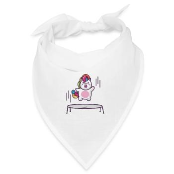 Unicorn trampoline - Bandana Dreieckstuch - Weiß - Vorne