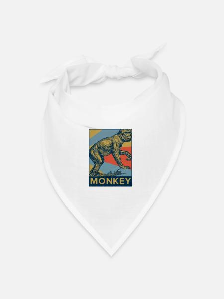 Affe Primaten Schimpanse Gorilla Tier Geschenk - Bandana Dreieckstuch - Weiß