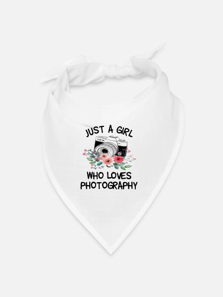 Just a girl who loves photography - Bandana Dreieckstuch - Weiß