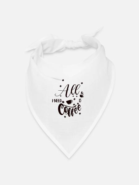 Kaffee - Bandana Dreieckstuch - Weiß