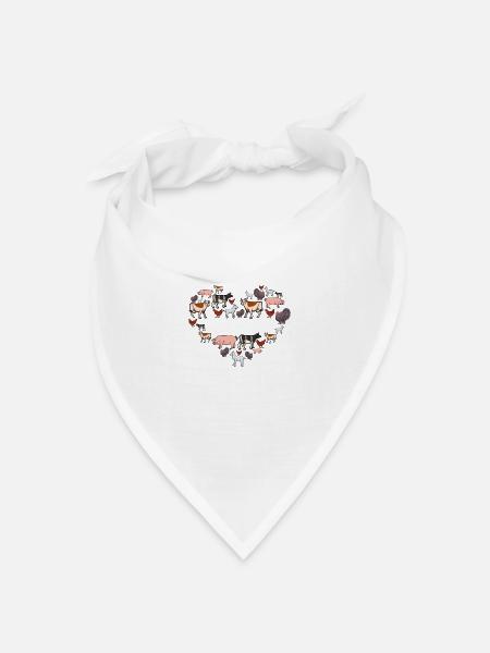 Vegetarier/Vegan Geschenk - Bandana Dreieckstuch - Weiß