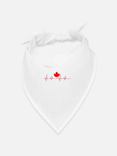Kanada Heartbeat T-Shirt - Kanadische stolz Ahorn - Bandana Dreieckstuch - Weiß