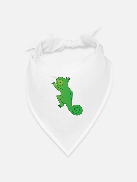 Reptil - Chamäleon - Chamäleons - Geschenk - Bandana Dreieckstuch - Weiß