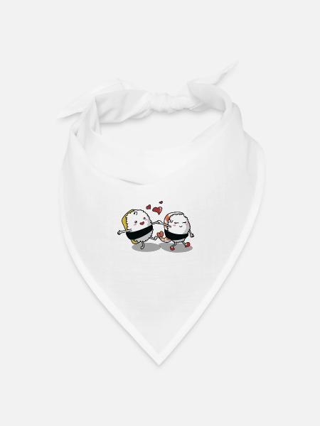 Sushi Liebespaar - Bandana Dreieckstuch - Weiß