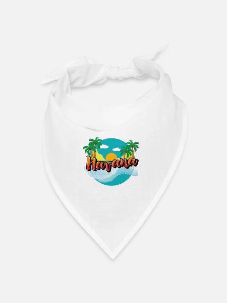 Havanna Kuba Karibik Urlaub Kreuzfahrt - Bandana Dreieckstuch - Weiß