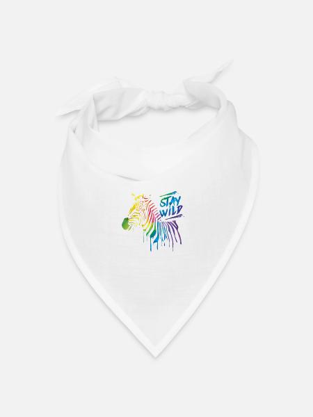 Zebra Boom! - Bandana Dreieckstuch - Weiß
