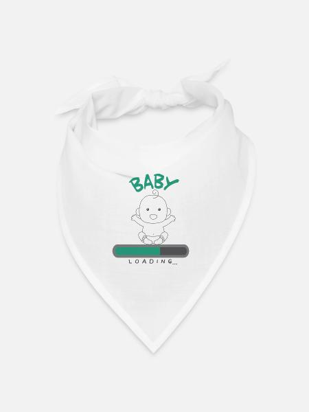 Schwangerschaft Baby Loading - Bandana Dreieckstuch - Weiß