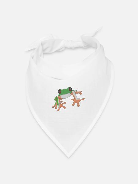 Frosch - Bandana Dreieckstuch - Weiß