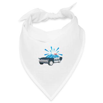 Kindershirt Polizeiauto Kindermotiv Polizei - Bandana Dreieckstuch - Weiß - Vorne
