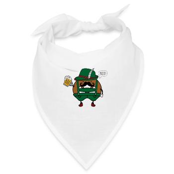 Kartoffel in Tracht Prost - Bandana Dreieckstuch - Weiß - Vorne