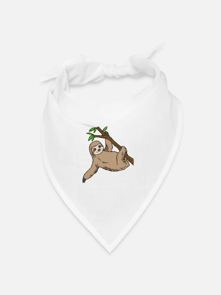 Faultier - Bandana Dreieckstuch - Weiß