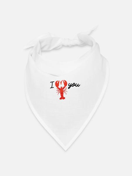 I LOVE YOU Hummer Scheren Herz - Bandana Dreieckstuch - Weiß