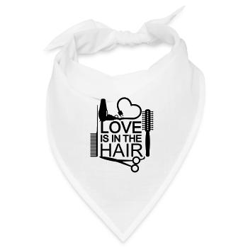 Love is in the hair (1c) - Bandana Dreieckstuch - Weiß - Vorne