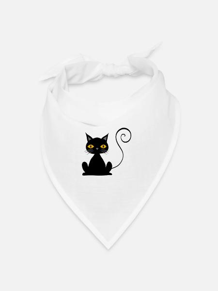 Katze - Bandana Dreieckstuch - Weiß