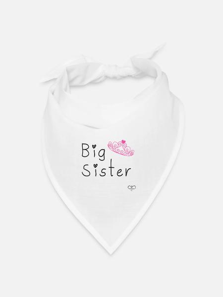 Große Schwester - Bandana Dreieckstuch - Weiß