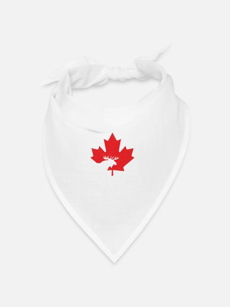 Maple Leaf Canada Day Elch Bleib ruhig - Bandana Dreieckstuch - Weiß
